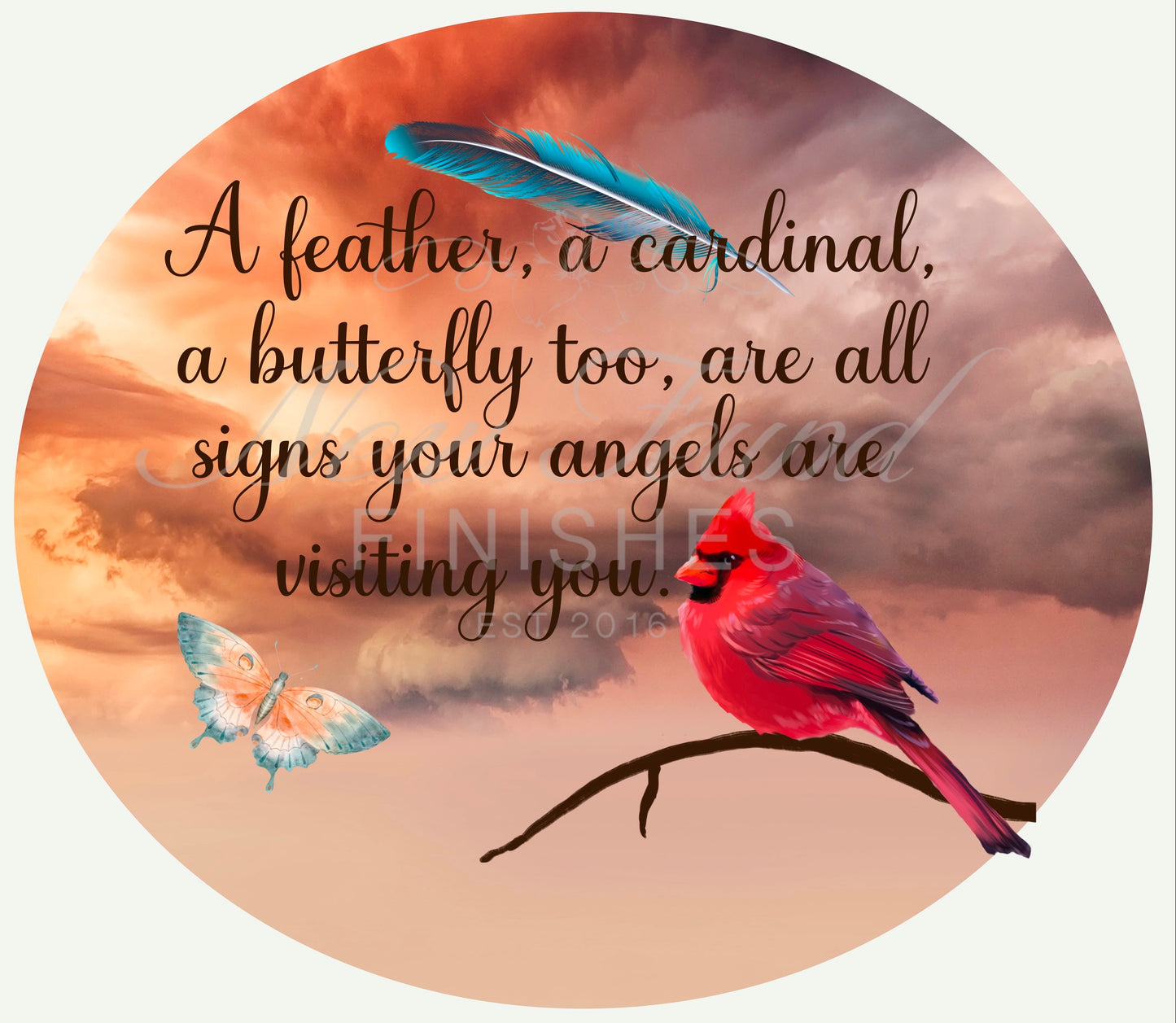 Cardinal butterfly feather