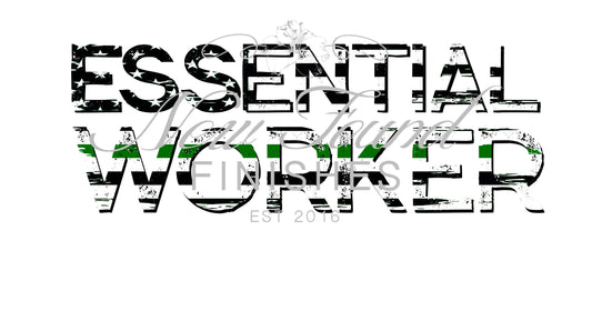 Essential worker US flag green line