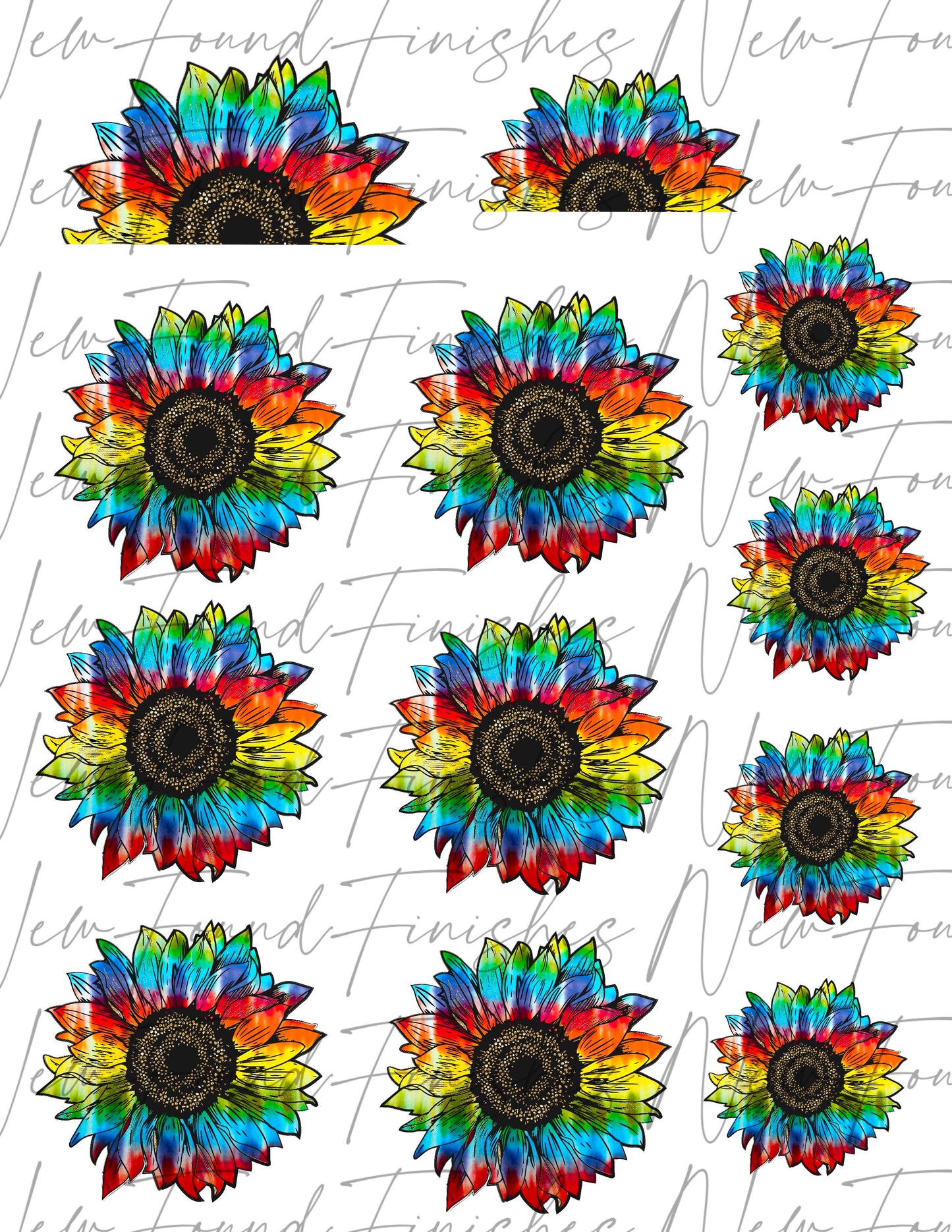 Tie dye sunflowers