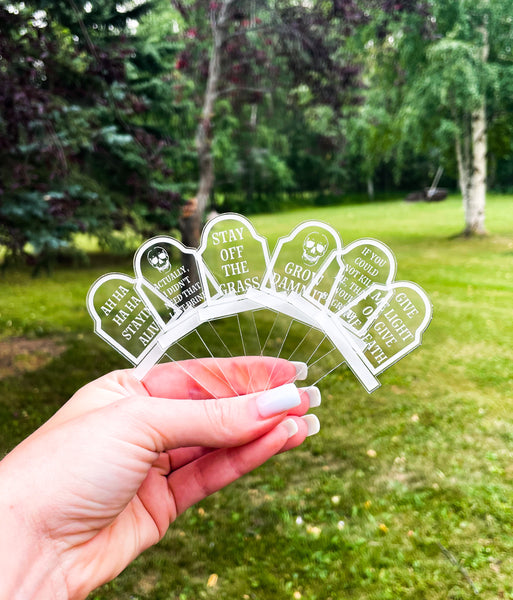 Funny tombstone plant stakes medium sized