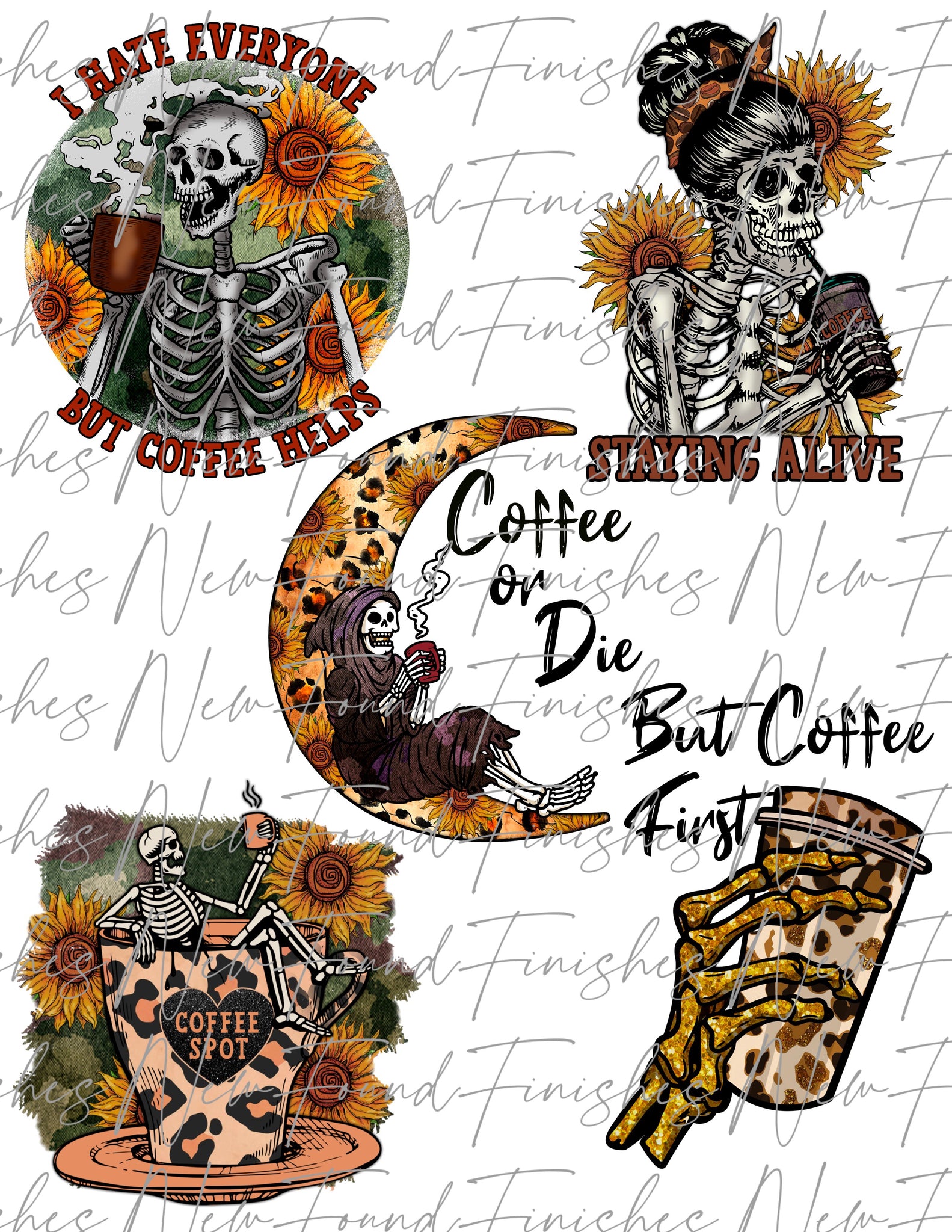 Skeleton coffee set