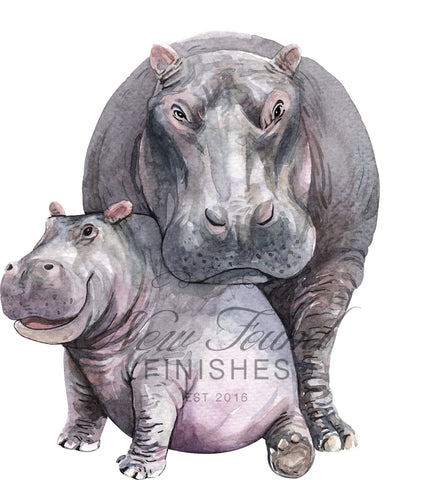 Mom and baby hippo 2