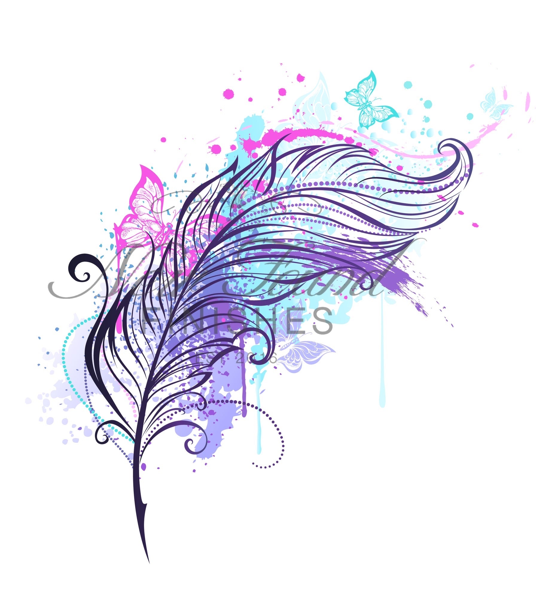 Watercolor feather