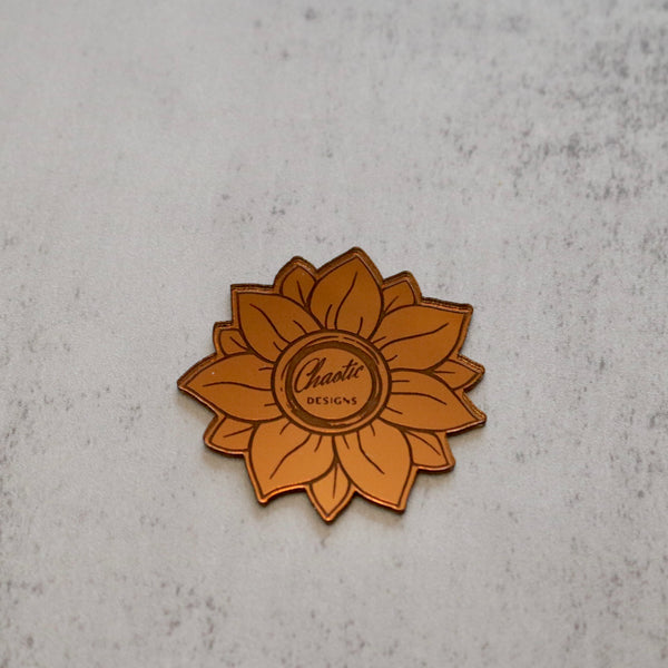 Upsized 2” Thin sunflower tags for tumbler bottoms