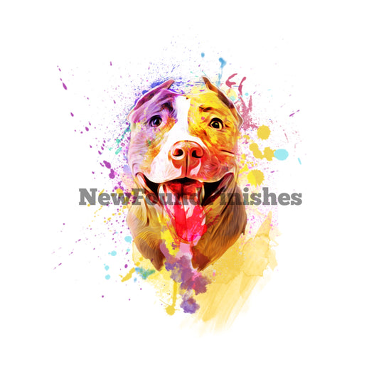 Watercolor pit bull 2