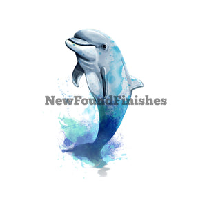 Watercolor dolphin