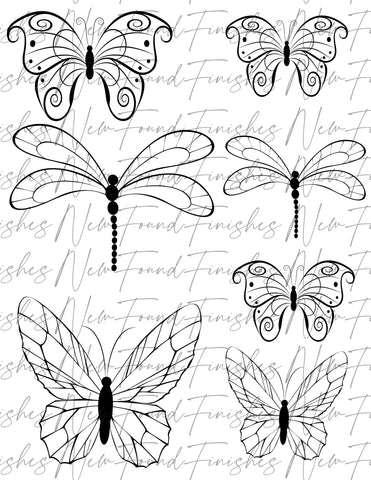 Butterfly and dragonfly DARK pack