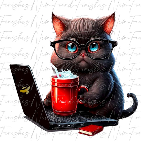 Cat coffee PNG
