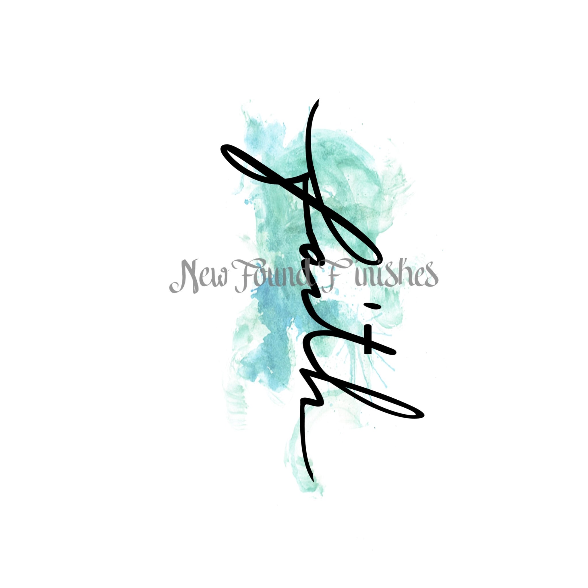 Faith teal watercolor
