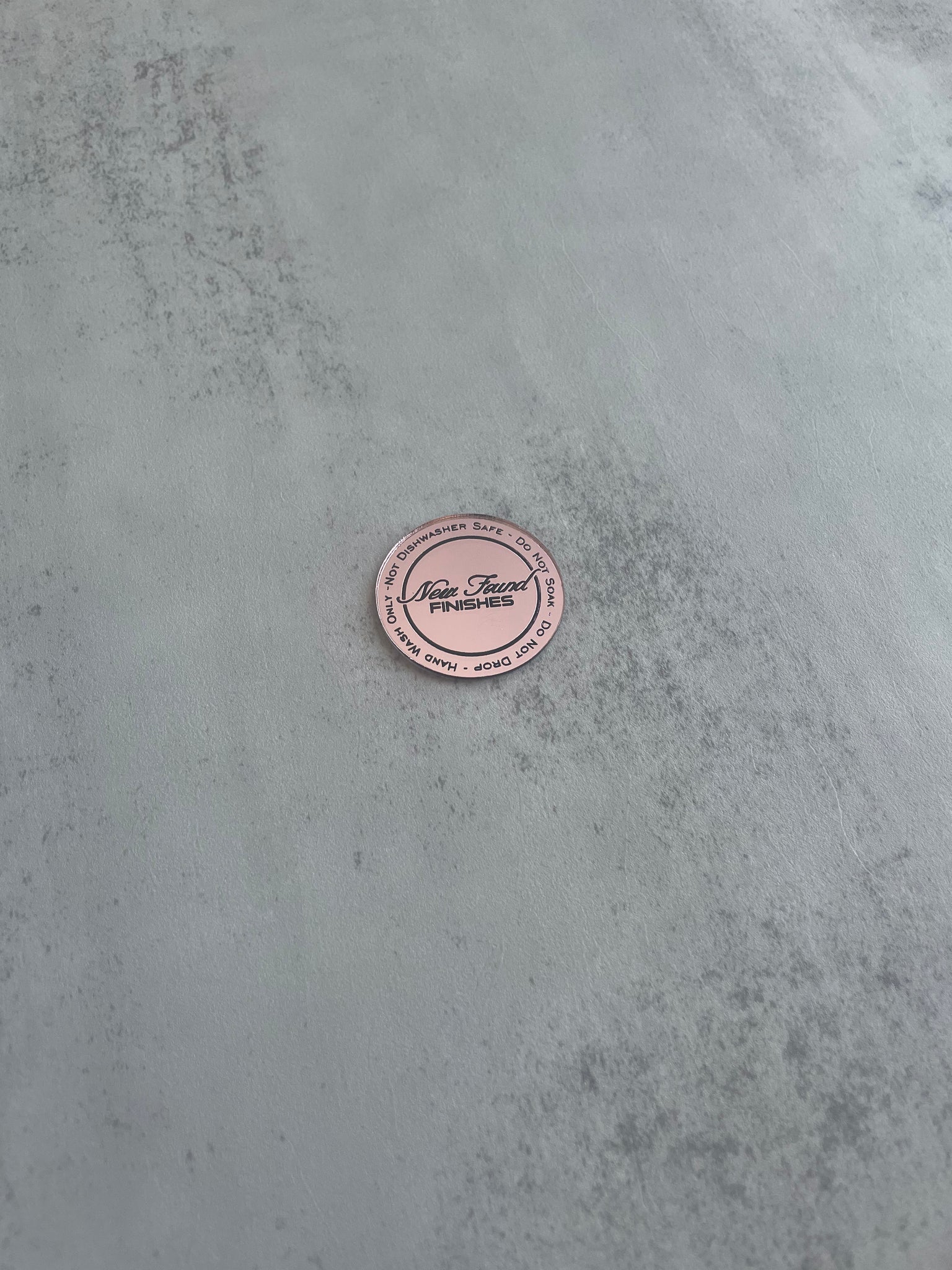 Upsized 1.5” Thin circle with tumbler care instruction tags for tumbler bottoms
