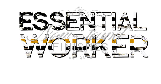 Essential worker US flag yellow line