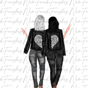 Best friends customizable skin and hair color