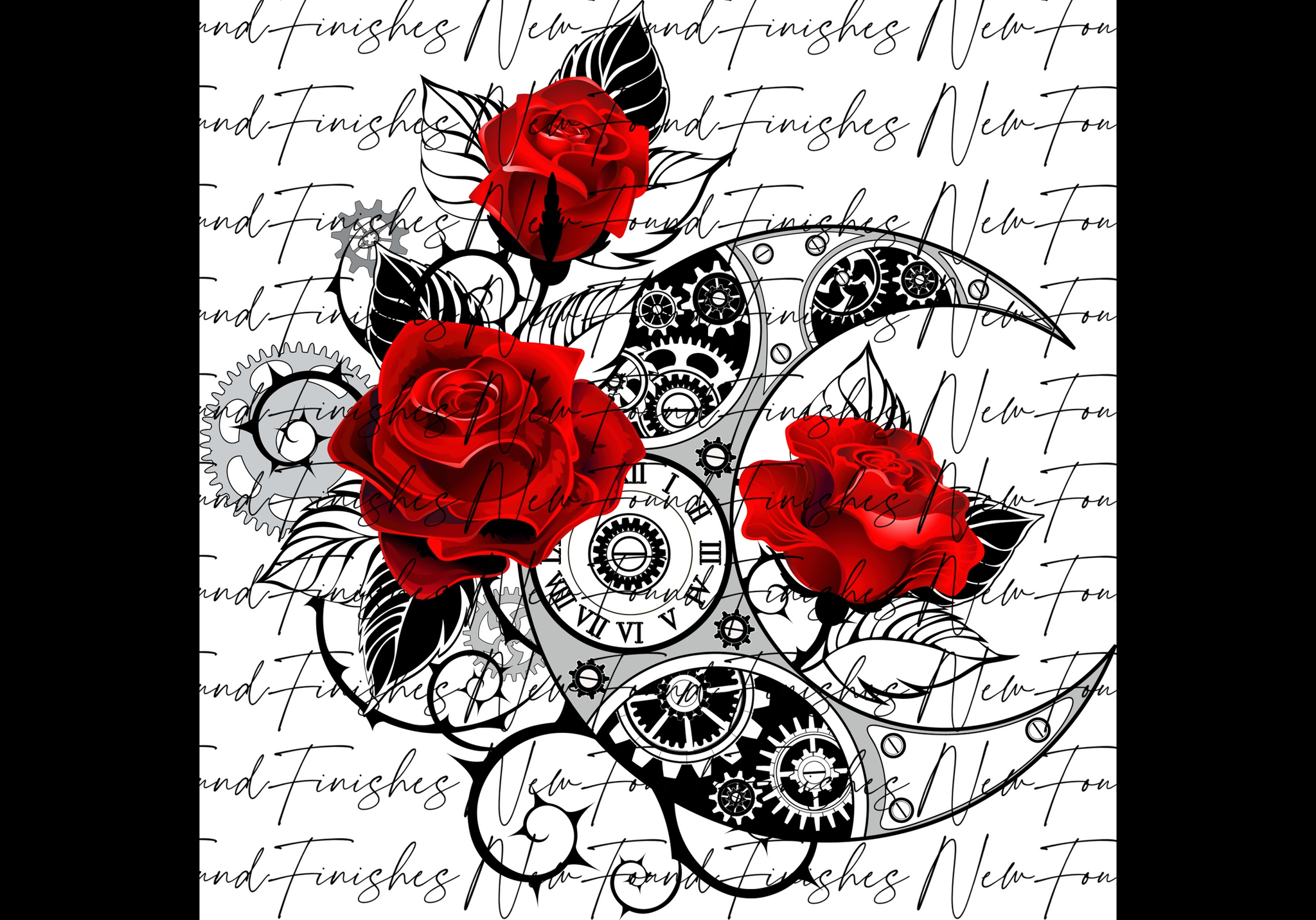 Moon and roses