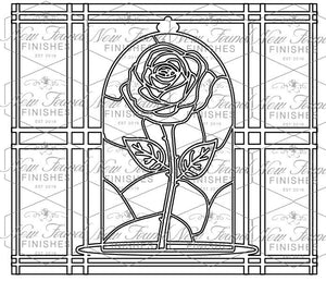 Rose under glass dome stained glass 20 OZ Skinny SVG