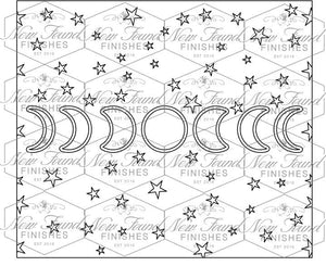 Star and moon phase Template 20 OZ Skinny SVG