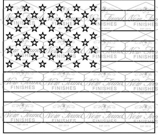 US Flag Template 20 OZ Skinny SVG