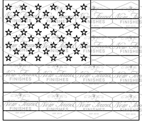 US Flag Template 20 OZ Skinny SVG